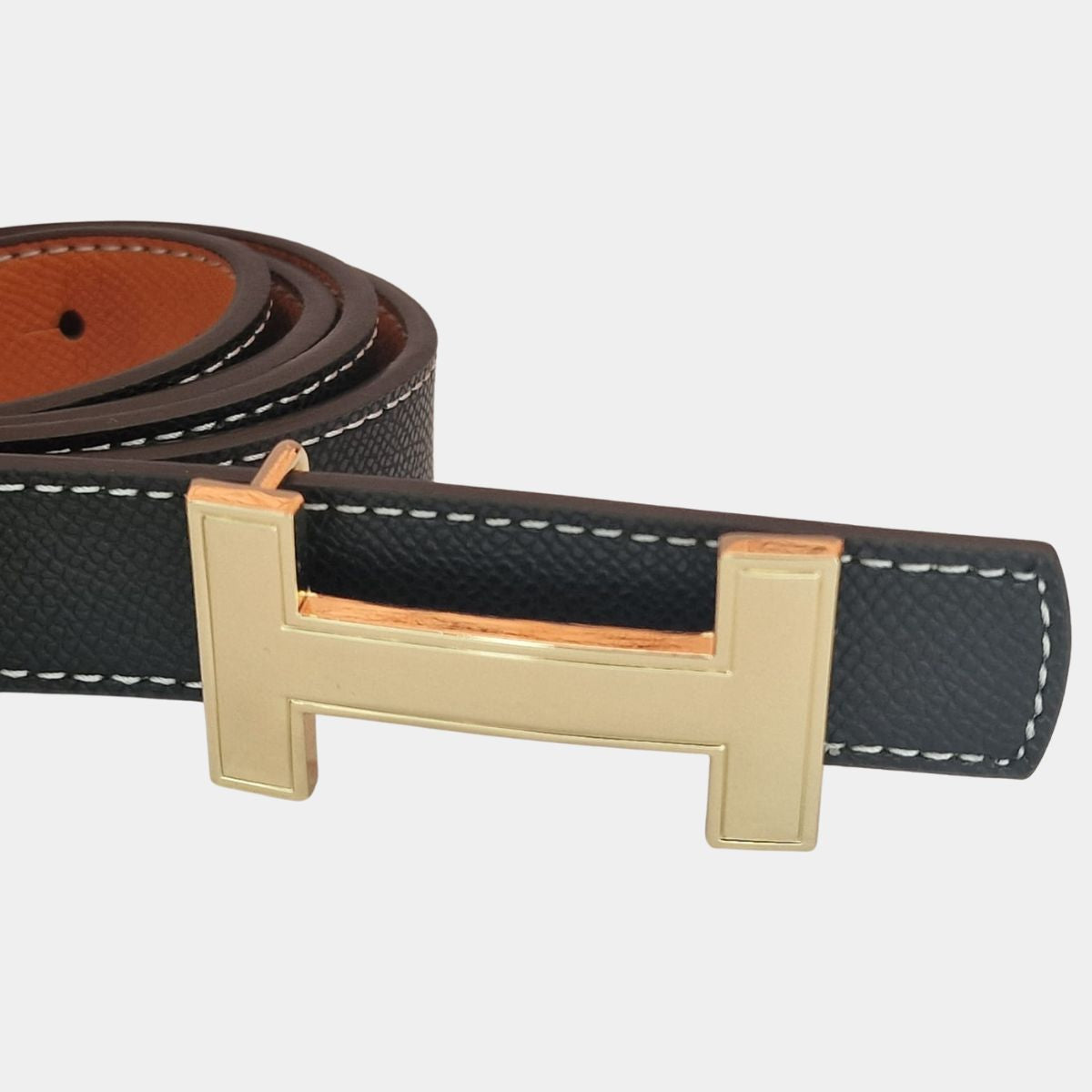Дамски двулицев колан Hermès от естествена кожа