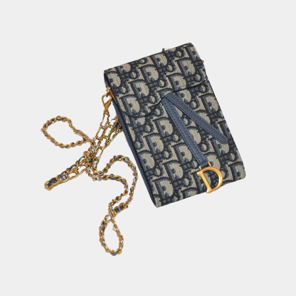 Дамски портфейл Christian Dior от жакард и естествена кожа