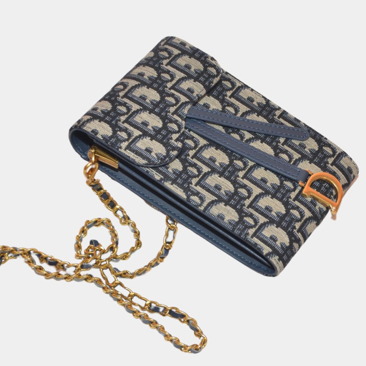Дамски портфейл Christian Dior от жакард и естествена кожа