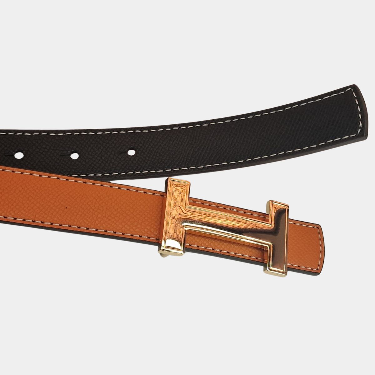 Дамски двулицев колан Hermès от естествена кожа