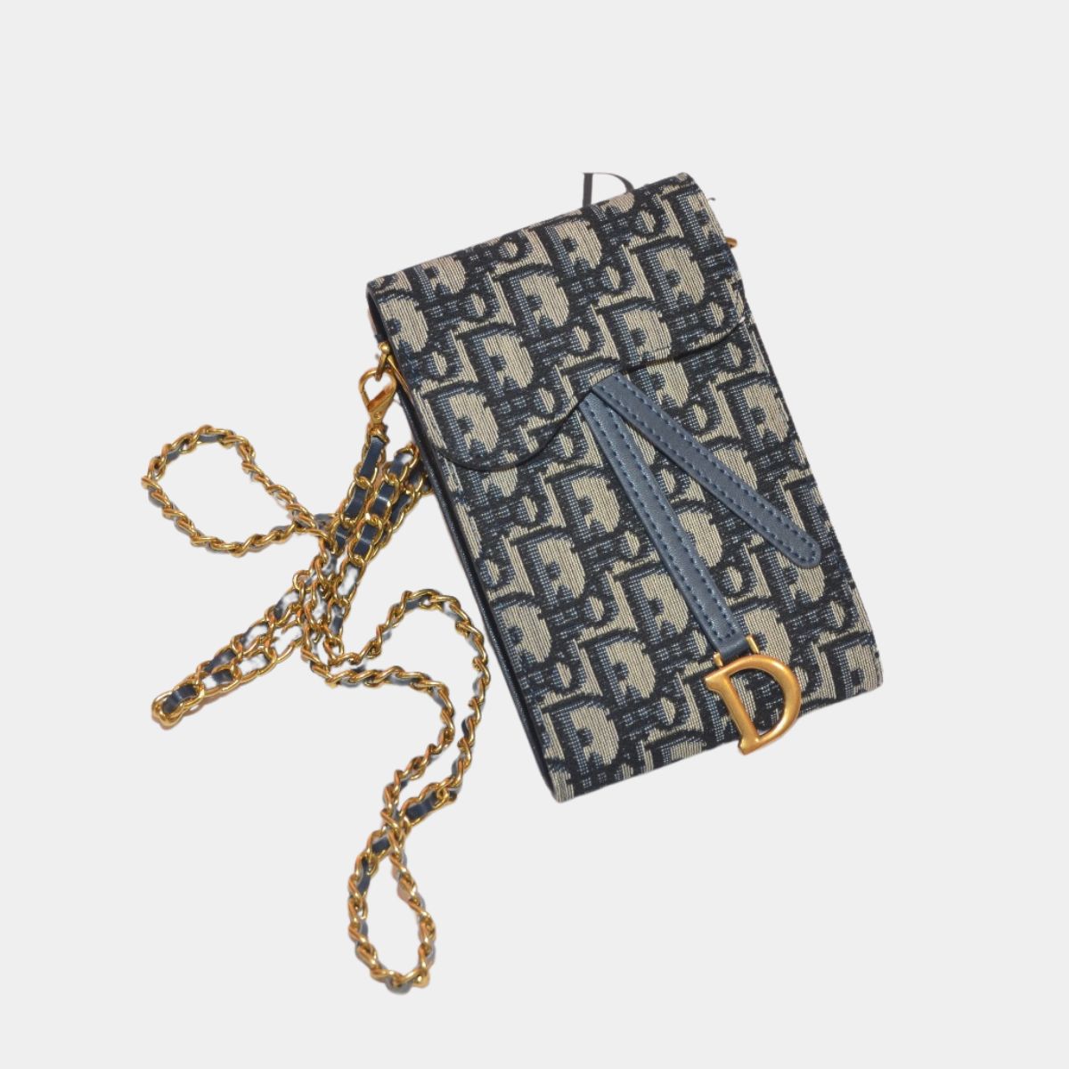 Дамски портфейл Christian Dior от жакард и естествена кожа