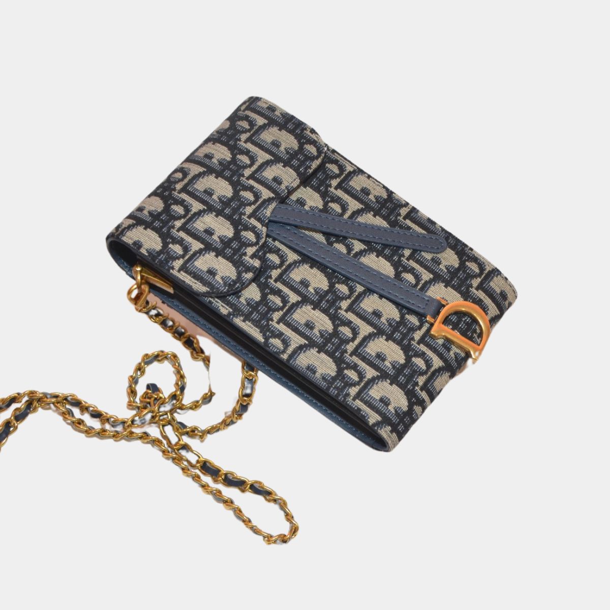 Дамски портфейл Christian Dior от жакард и естествена кожа